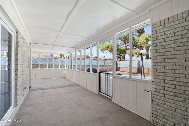 view of unfurnished sunroom