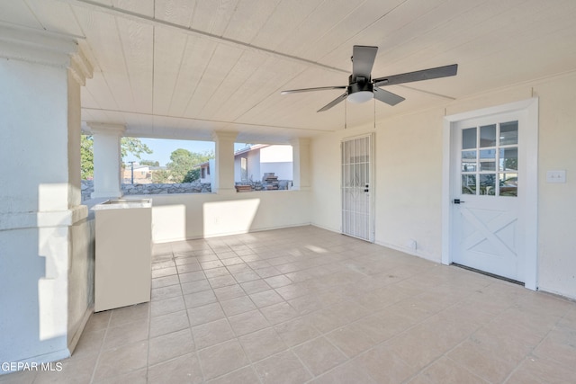 view of patio with ceiling fan