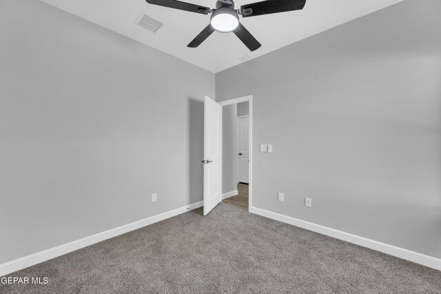 528 Telop Rd, Socorro, TX 79927 - empty room featuring visible vents, ceiling fan, carpet, and baseboards