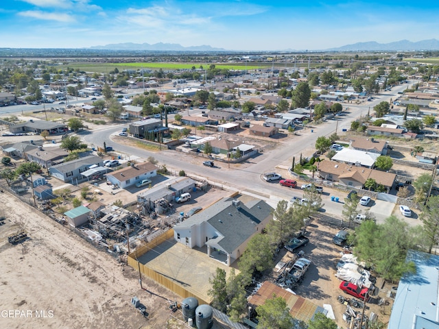 drone / aerial view with a mountain view