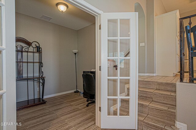 interior space with hardwood / wood-style floors