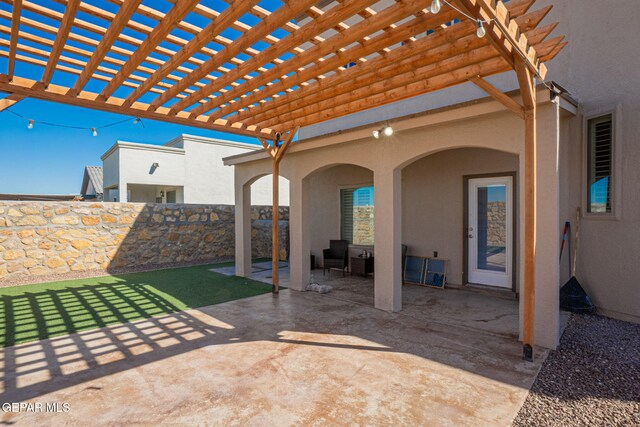 view of patio / terrace with a pergola