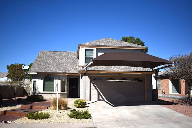 view of front of home featuring a garage