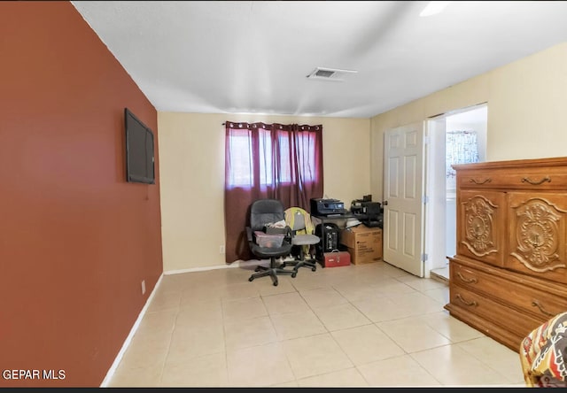 view of tiled office space