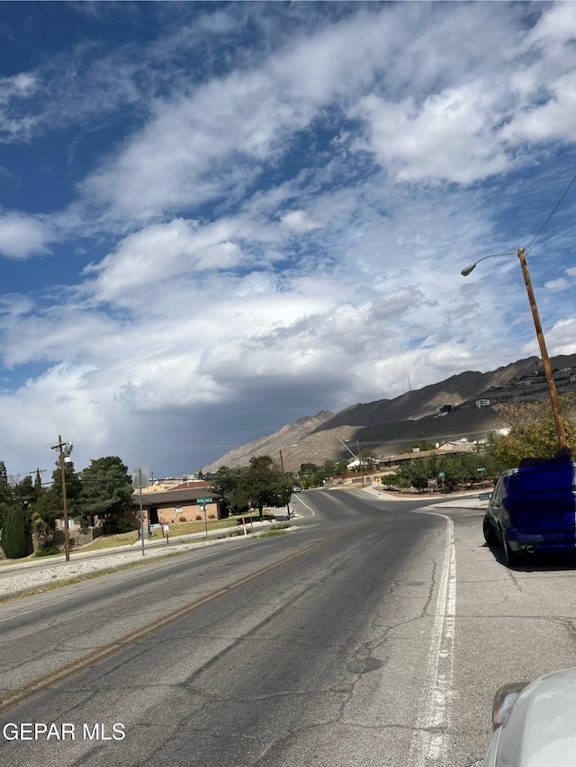 view of street with a mountain view