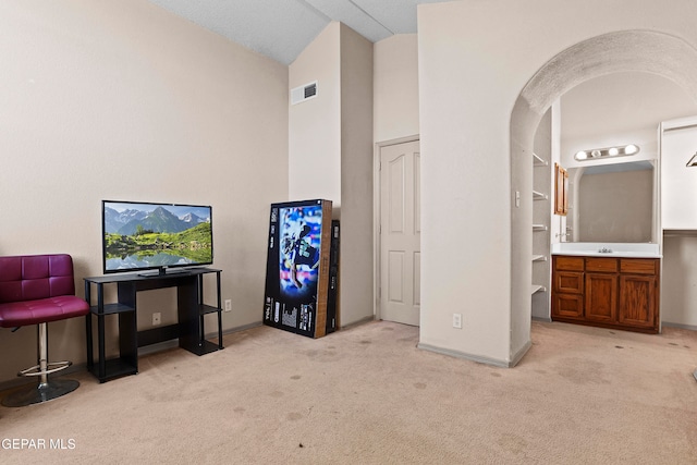 interior space with lofted ceiling