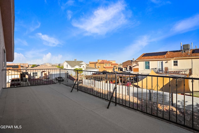 balcony with cooling unit