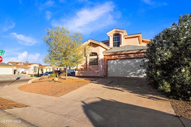 view of front of property featuring a garage