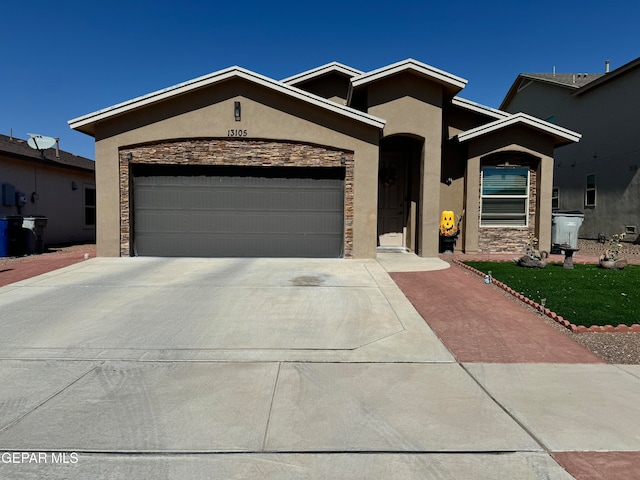 view of front of home with a garage