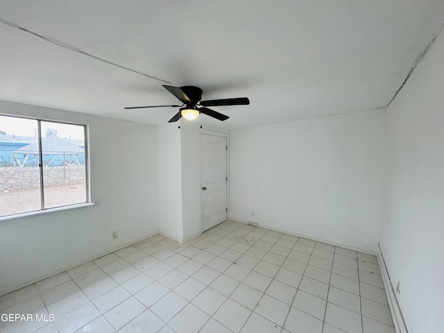 unfurnished room featuring ceiling fan