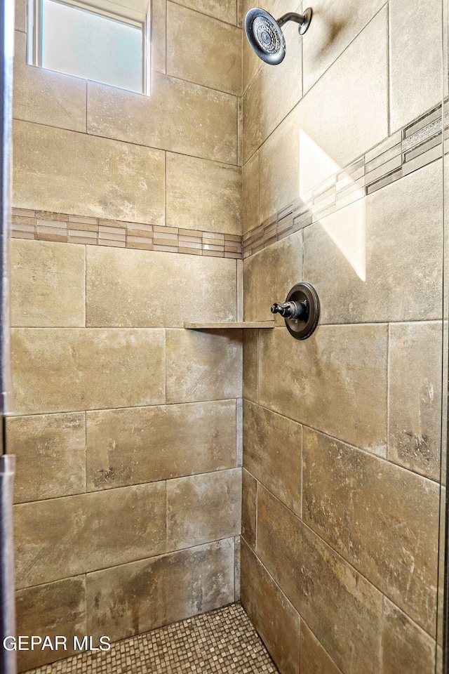 room details featuring a tile shower