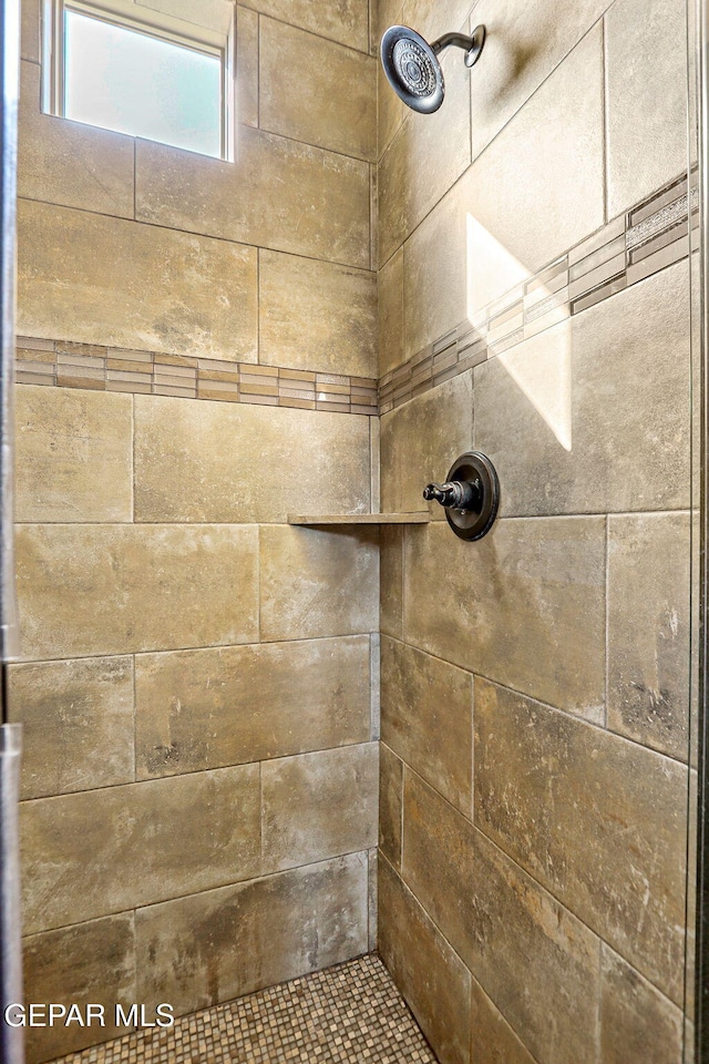 room details featuring a tile shower