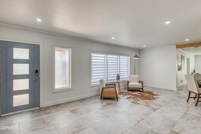 entrance foyer with ornamental molding