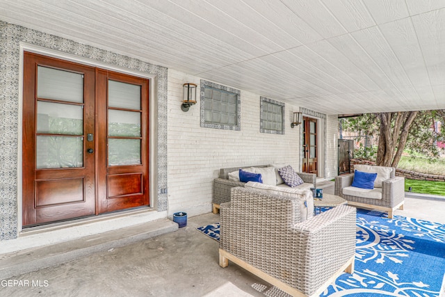 view of patio with french doors