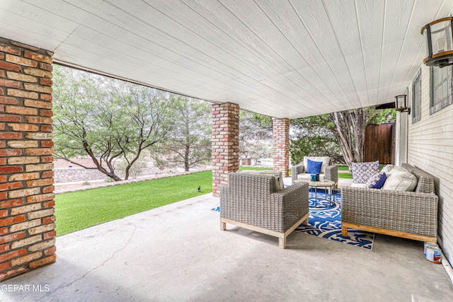 view of patio / terrace featuring an outdoor living space