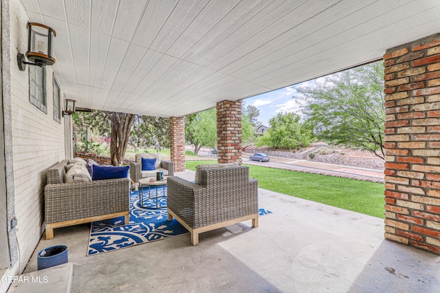 view of patio featuring an outdoor living space