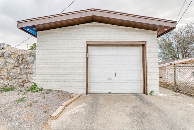 view of garage