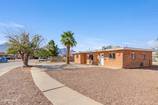 view of front of house with a mountain view