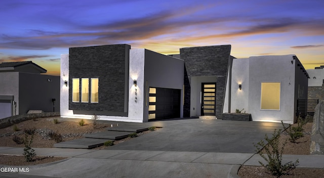 contemporary house with a garage