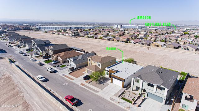 341 Sleepy Run St, El Paso, TX 79928 - aerial perspective of suburban area