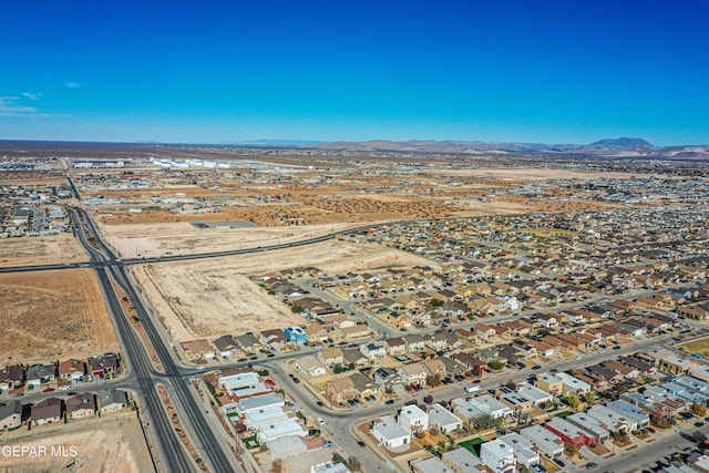 aerial view with a mountain view