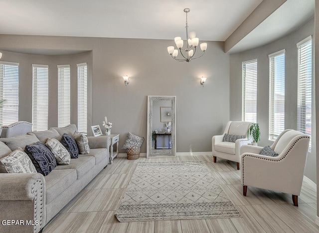 14805 Sam Garcia Ave, El Paso, TX 79938 - living area with a chandelier and baseboards