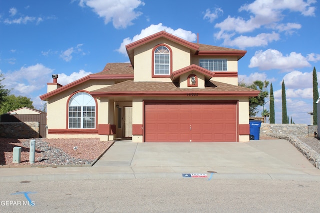 view of front facade featuring a garage