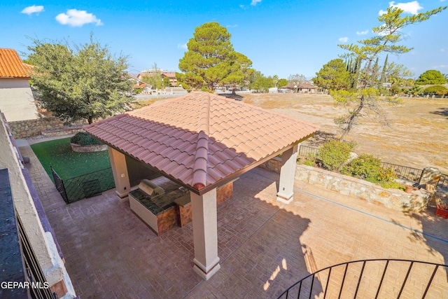 view of patio / terrace with a gazebo