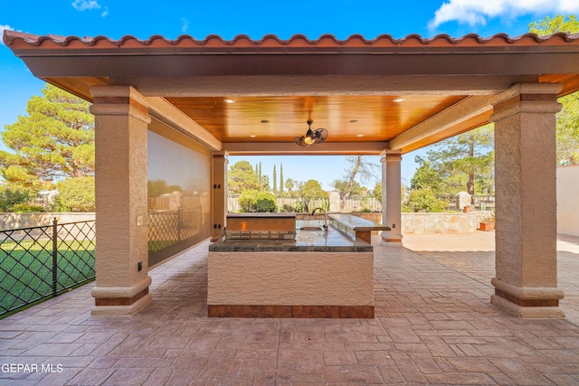 view of patio / terrace with sink