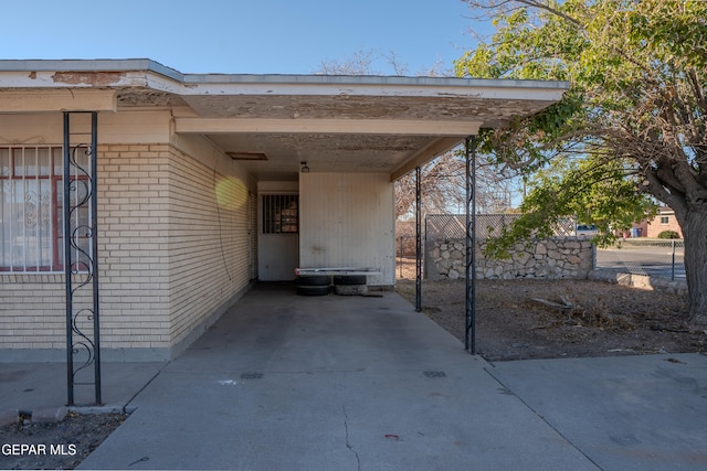 view of car parking with a carport