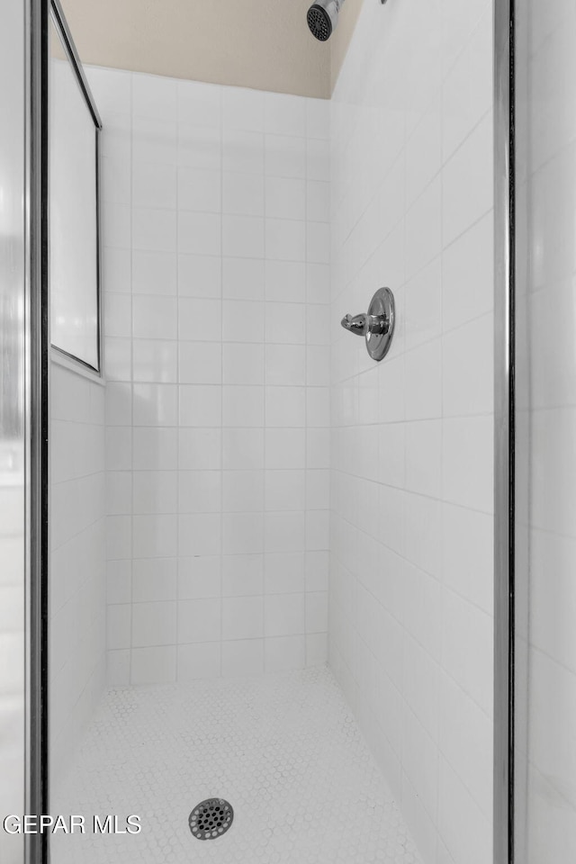 bathroom featuring a tile shower