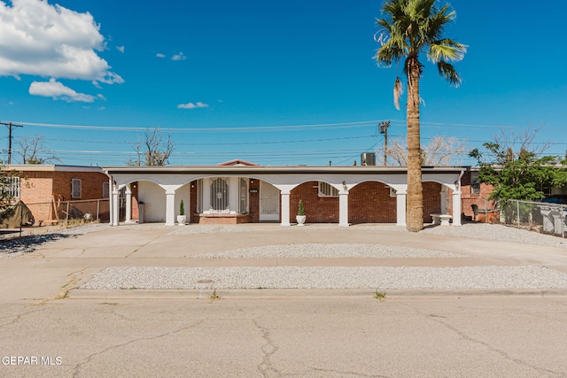 view of single story home