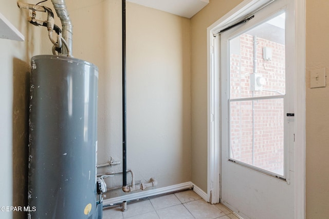 utility room with water heater