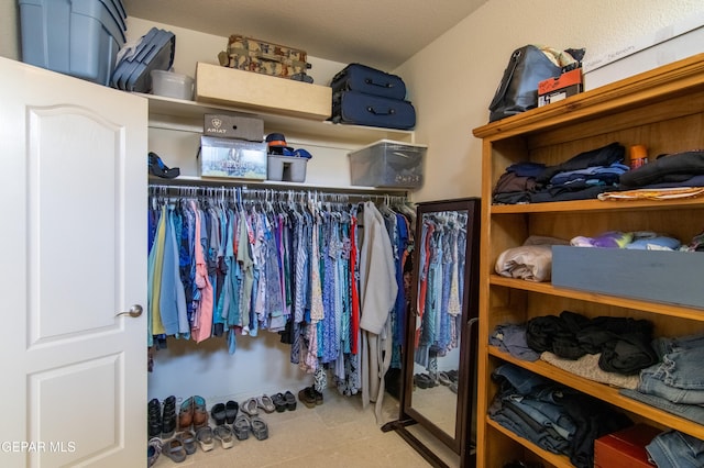 view of walk in closet