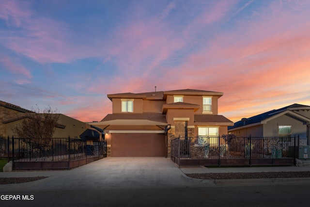 view of front of house featuring a garage