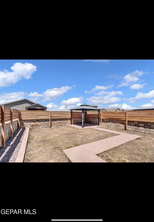 view of yard featuring a gazebo