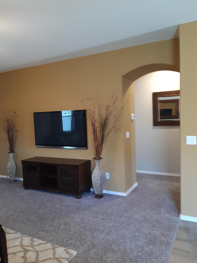 unfurnished living room with carpet