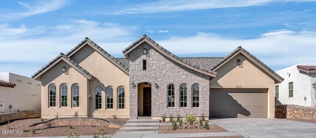 view of front facade with a garage