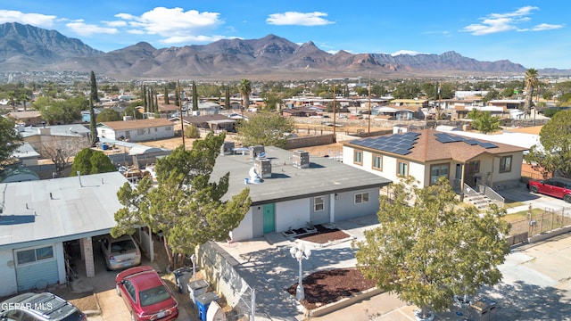 drone / aerial view with a mountain view