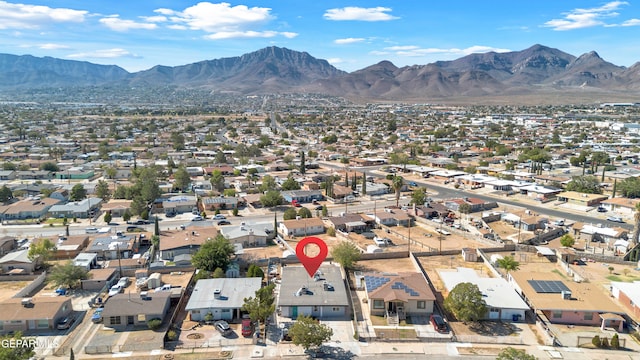 aerial view featuring a mountain view