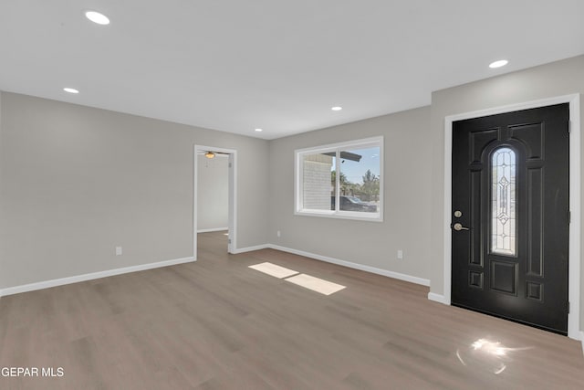 foyer featuring light wood-type flooring