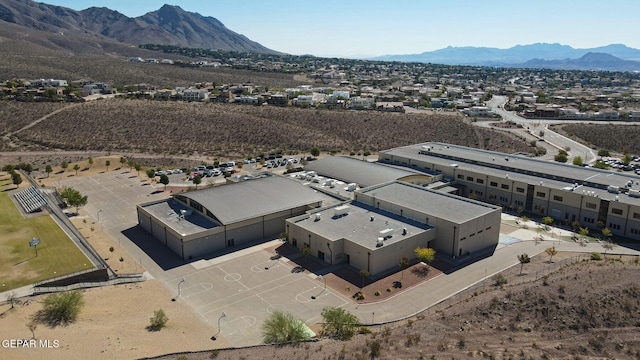 aerial view with a mountain view