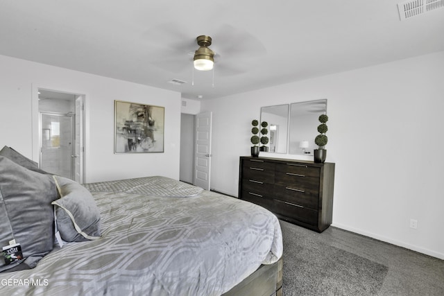 15248 Gauge Ct, El Paso, TX 79938 - bedroom featuring connected bathroom, a ceiling fan, baseboards, and visible vents
