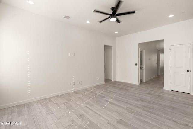 13397 Highworth Dr, El Paso, TX 79928 - interior space with a ceiling fan, baseboards, recessed lighting, and light wood-type flooring