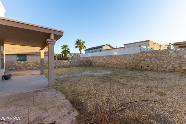 view of yard with a patio area