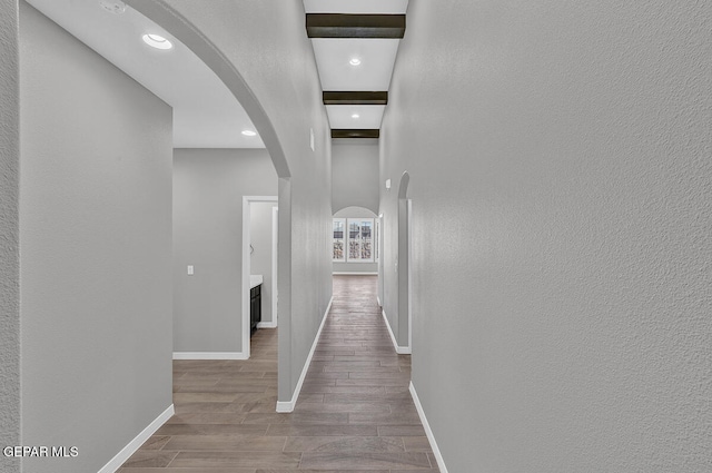 hall featuring light hardwood / wood-style flooring