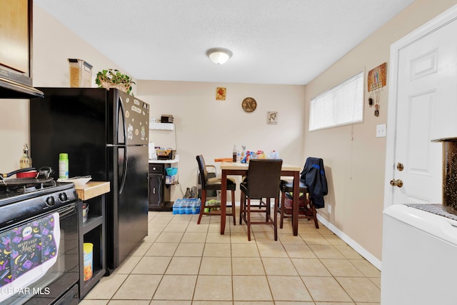 dining space with light tile patterned flooring