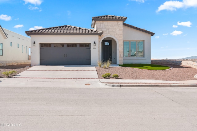 view of front facade with a garage