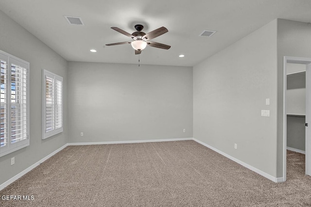 13653 Prime Vista Ct, El Paso, TX 79928 - carpeted empty room featuring ceiling fan and recessed lighting
