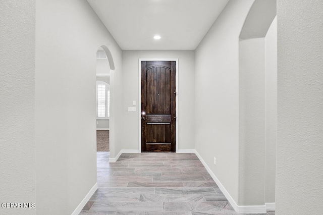 interior space with light wood-type flooring